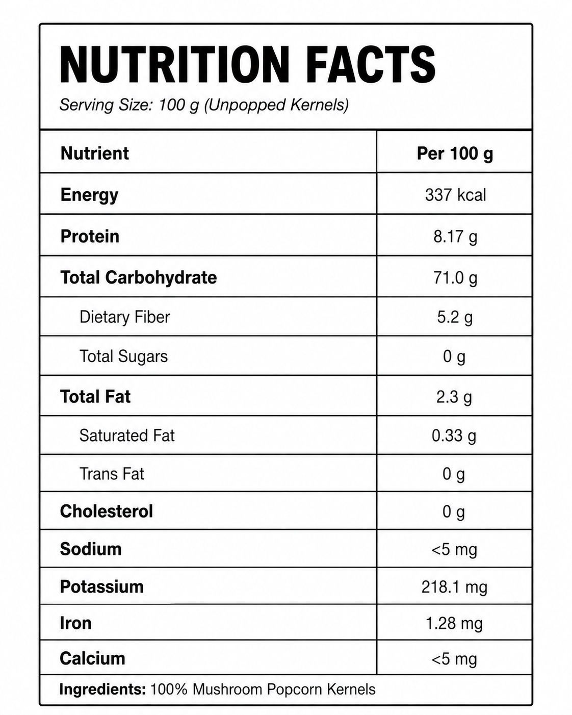 Jumbo Mushroom Kernels 500g